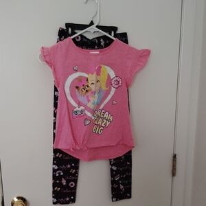 Nickelodeon (JoJo Siwa) Pink and Black Legging And Shirt Set Size 7/8